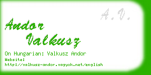 andor valkusz business card